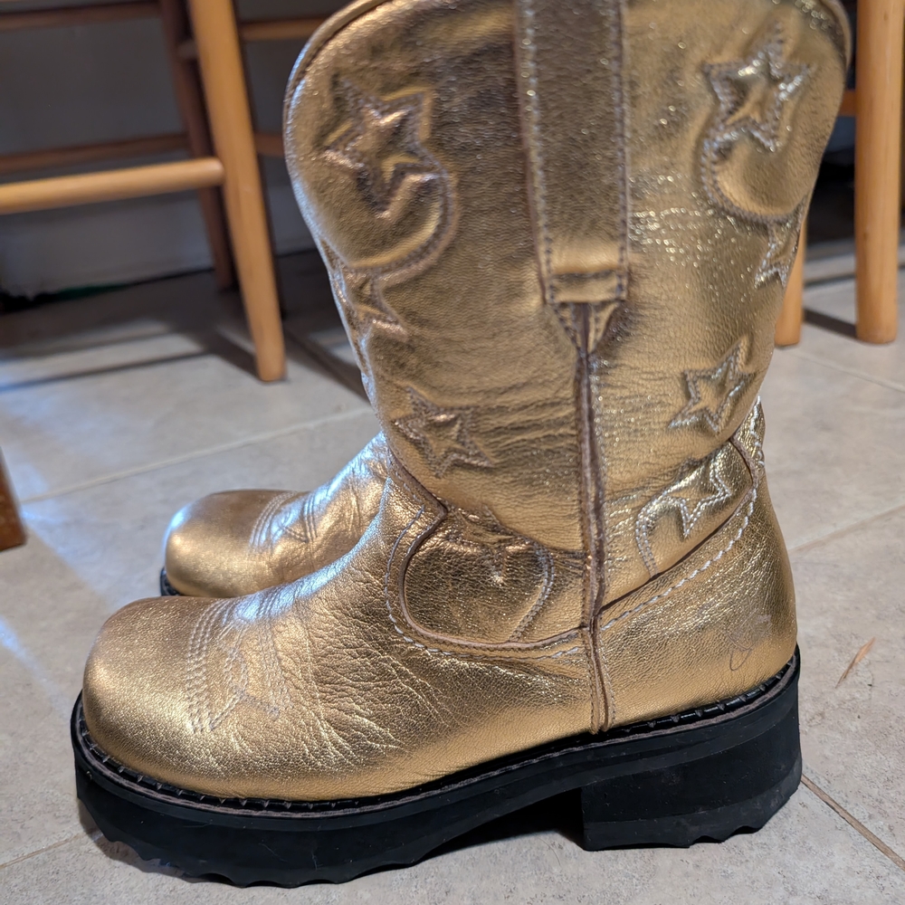 COUNTRY-FABULOUS FLUEVOG ANKLE COWBOY PLATFORM BOOTS